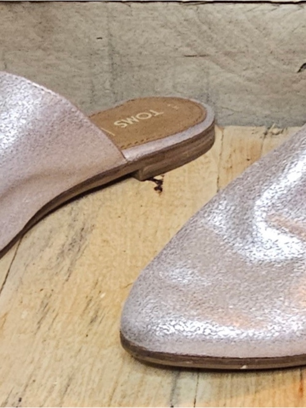 Toms Metallic Blush Slip-On Mule